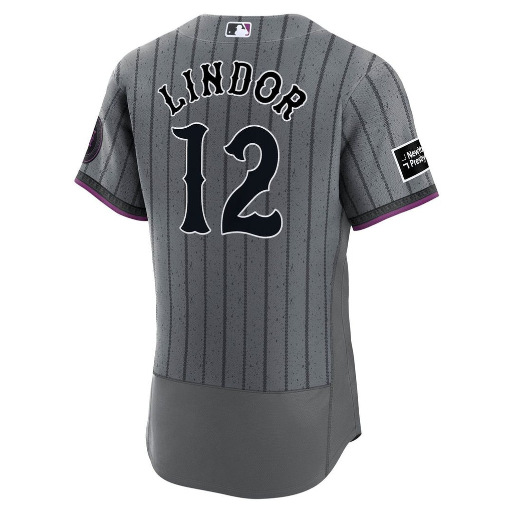 New York Mets Francisco Lindor Nike Gray City Connect Authentic Sponsor Patch Jersey