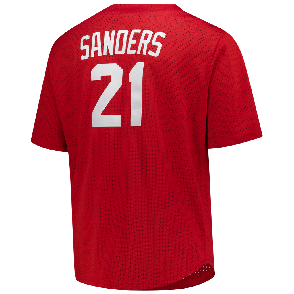 Cincinnati Reds Deion Sanders Mitchell & Ness Red Big & Tall Cooperstown Mesh Batting Practice Jersey