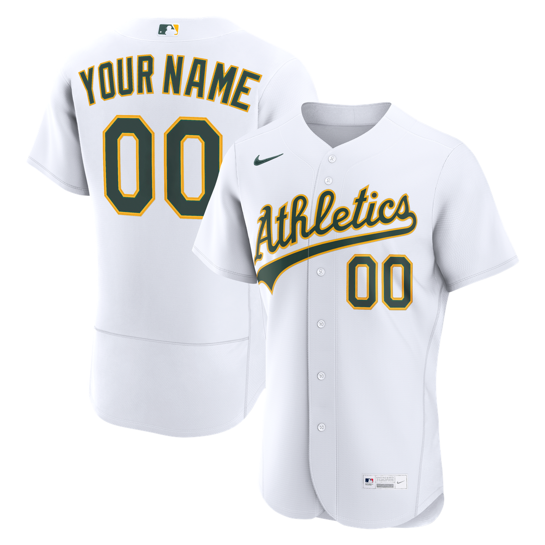 Athletics Nike White Home Authentic Custom Jersey