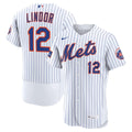 New York Mets Francisco Lindor Nike White Home Authentic Sponsor Patch Jersey