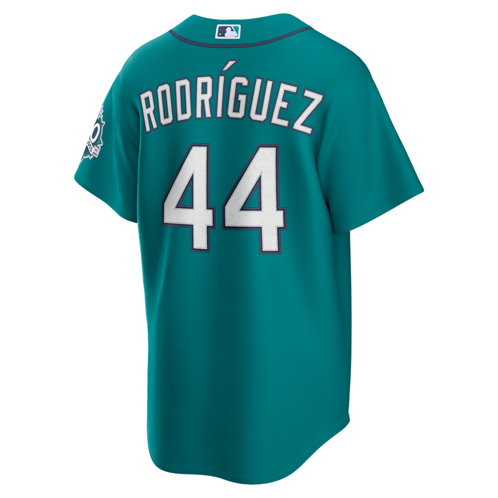 Seattle Mariners Julio Rodríguez Nike White Home Stadium 50th Season Patch Jersey