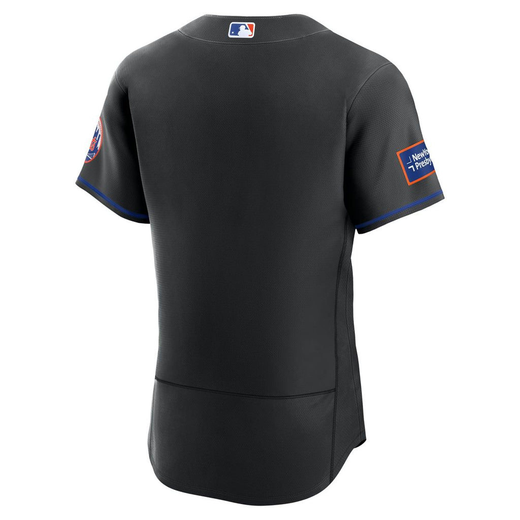 New York Mets Nike White Home Sponsor Patch Authentic Jersey