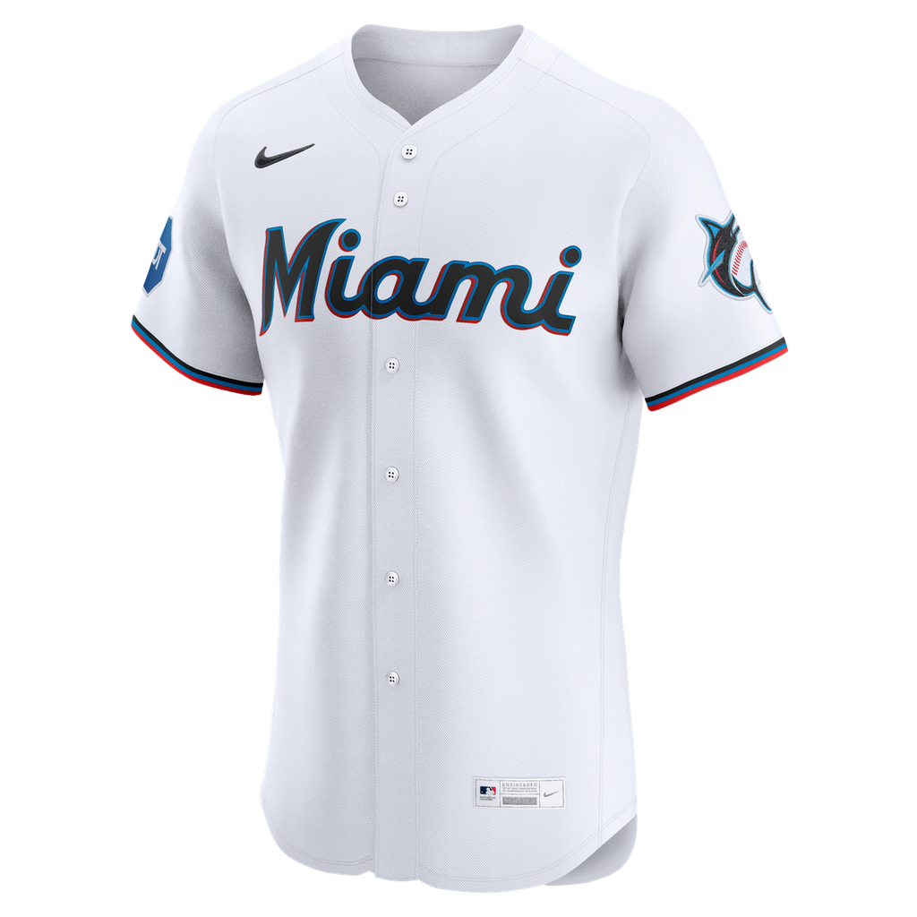 Miami Marlins Nike White Home Elite Jersey