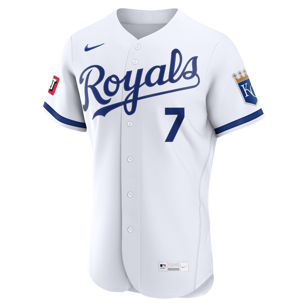 Kansas City Royals Bobby Witt Jr. Nike White Home Authentic Sponsor Patch Jersey