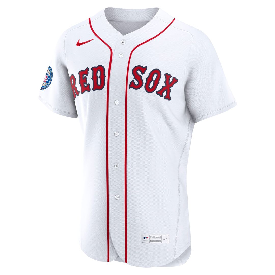 Boston Red Sox David Ortiz Nike White Home Authentic Retired 2022 Hall of Fame Patch Jersey