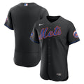 New York Mets Nike Black Alternate Sponsor Patch Authentic Jersey