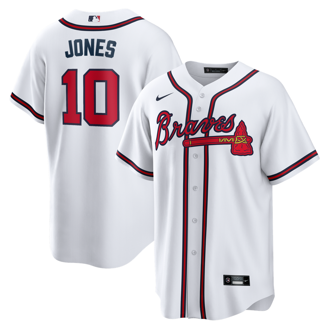 Atlanta Braves Chipper Jones Nike White Home Retired Player Replica Jersey