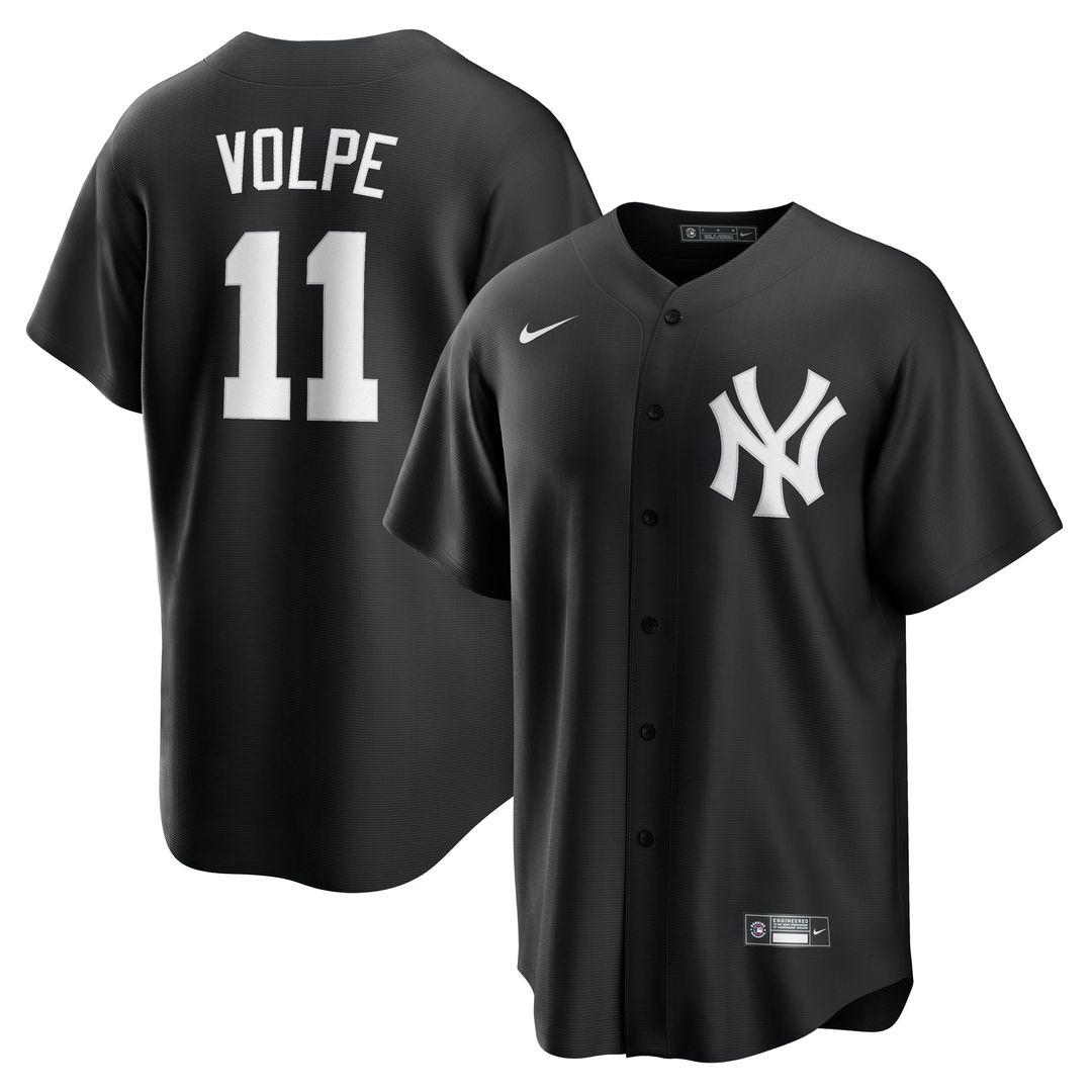 New York Yankees Anthony Volpe Nike Black Fashion Replica Player Jersey