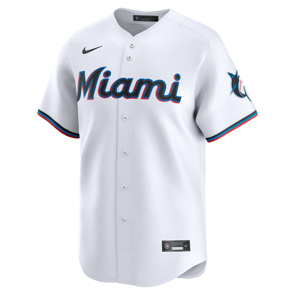 Miami Marlins Nike White Home Limited Custom Jersey