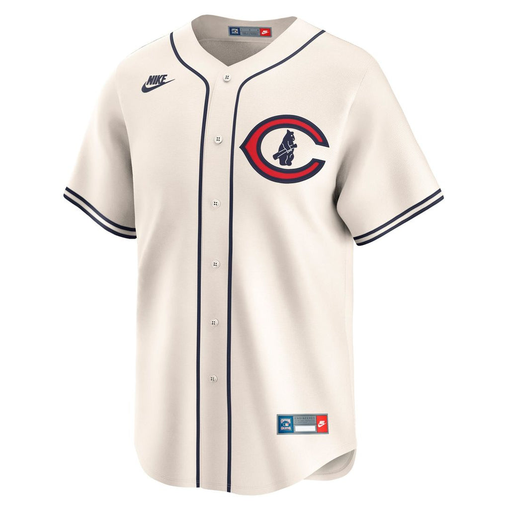 Chicago Cubs Seiya Suzuki Nike Cream Throwback Cooperstown Collection Limited Jersey
