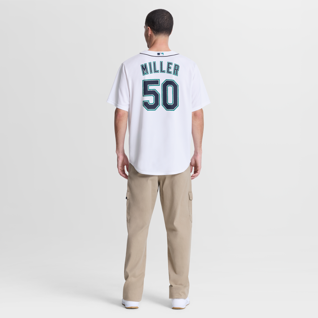 Seattle Mariners Bryce Miller Nike White Home Replica Jersey
