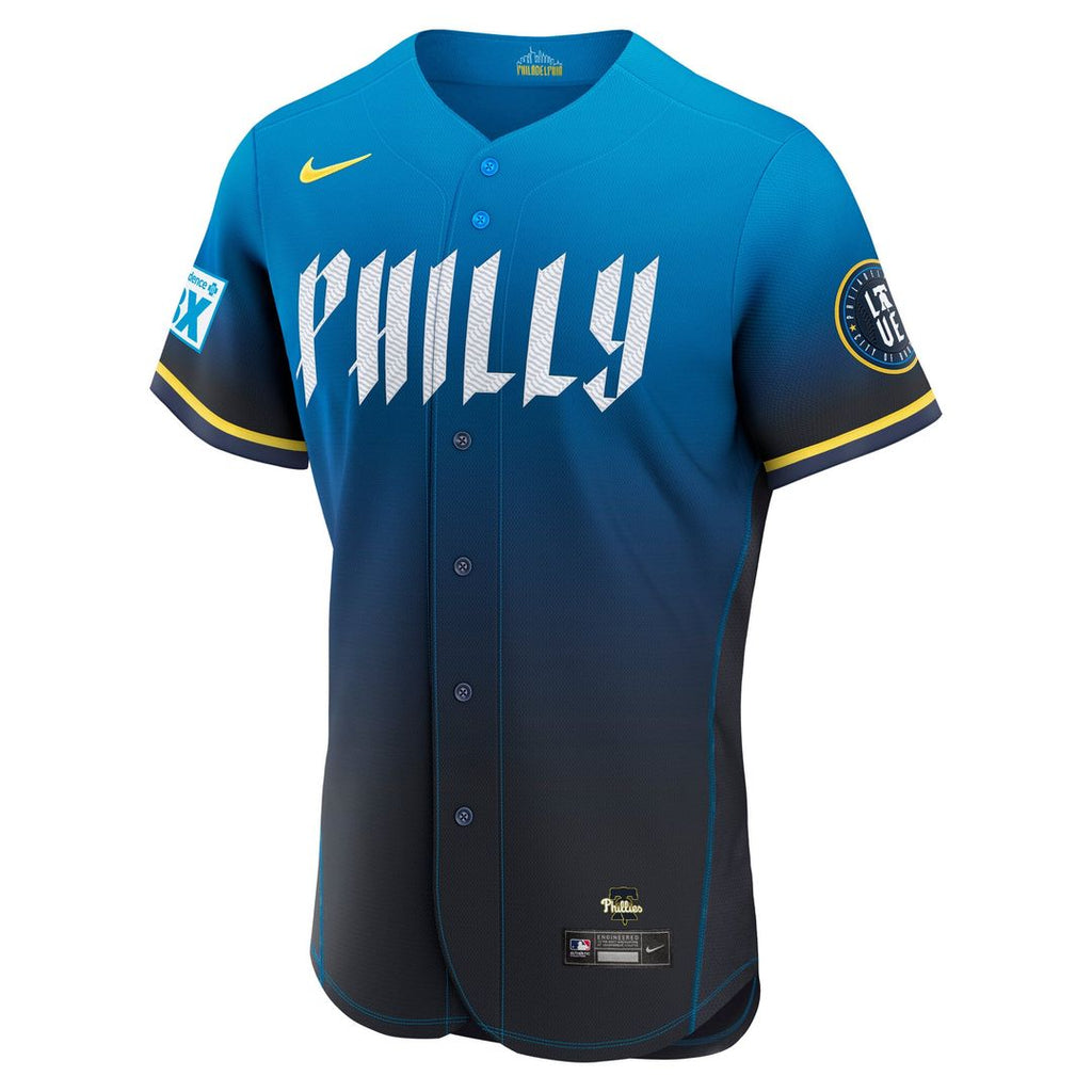 Philadelphia Phillies Nike Navy City Connect Authentic Sponsor Patch Jersey