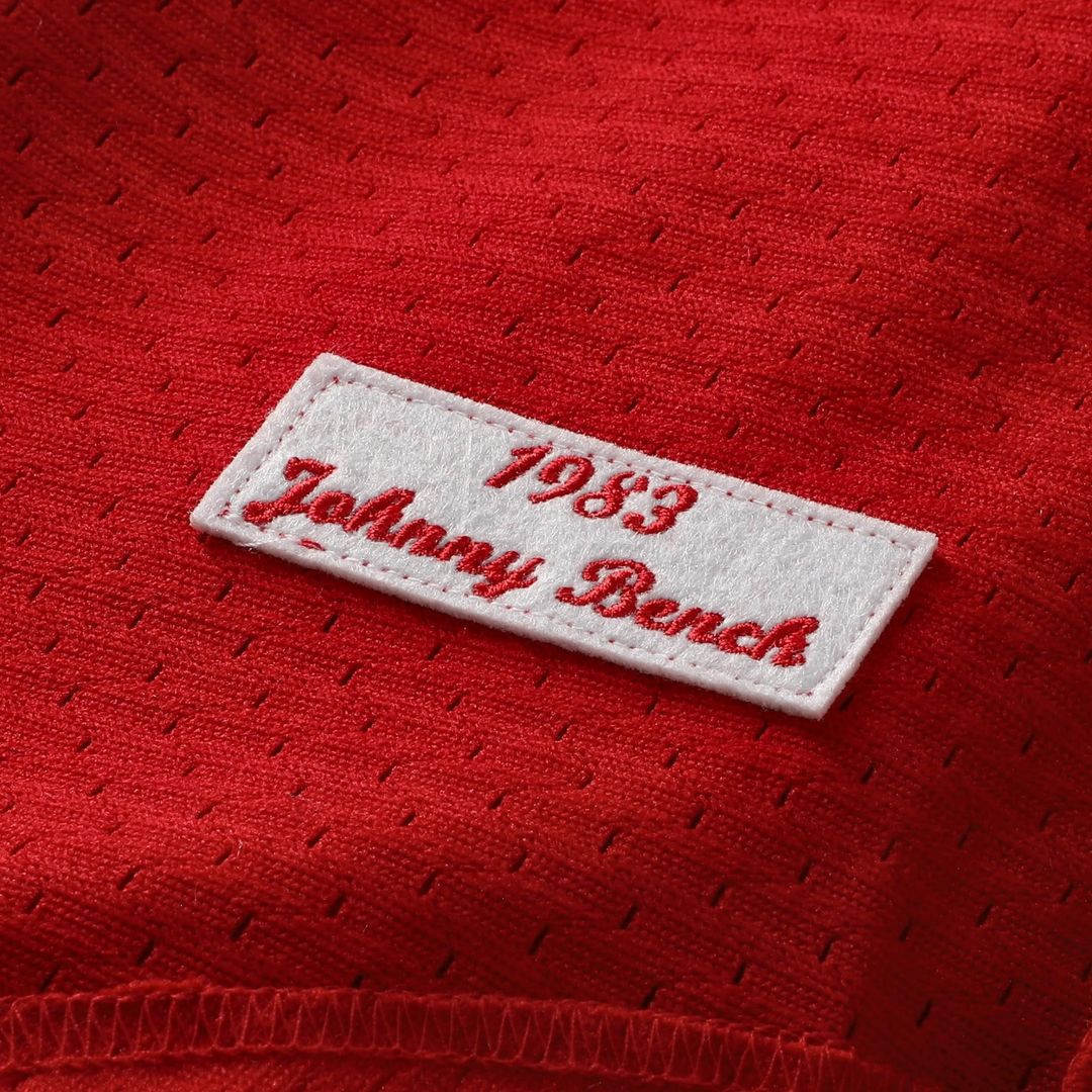 Cincinnati Reds Johnny Bench Mitchell & Ness Red Cooperstown Collection Big & Tall Mesh Batting Practice Jersey