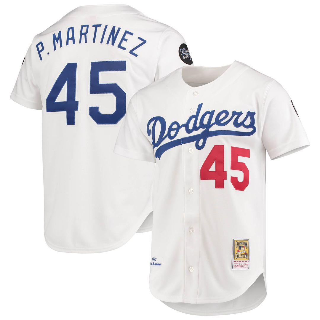 Los Angeles Dodgers Pedro Martinez Mitchell & Ness White 1993 Cooperstown Collection Home Authentic Jersey