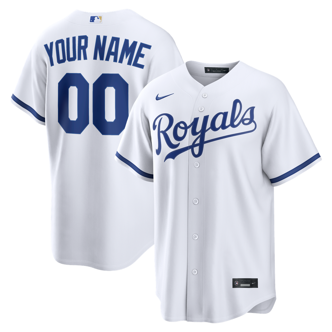 Kansas City Royals Nike White Home Replica Custom Jersey