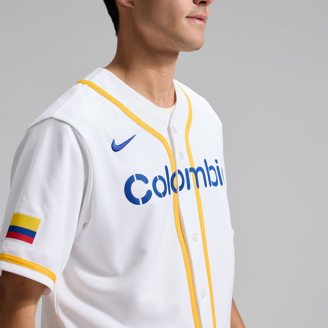 Colombia Baseball Nike White 2026 World Baseball Classic Home Stadium Jersey