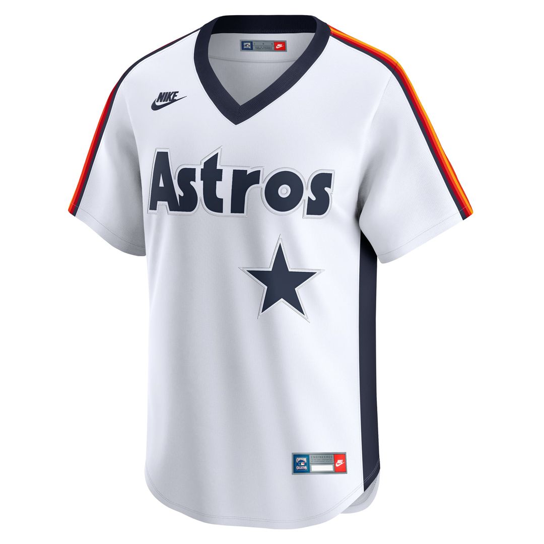 Houston Astros Nolan Ryan Nike White Throwback Cooperstown Collection Limited Jersey