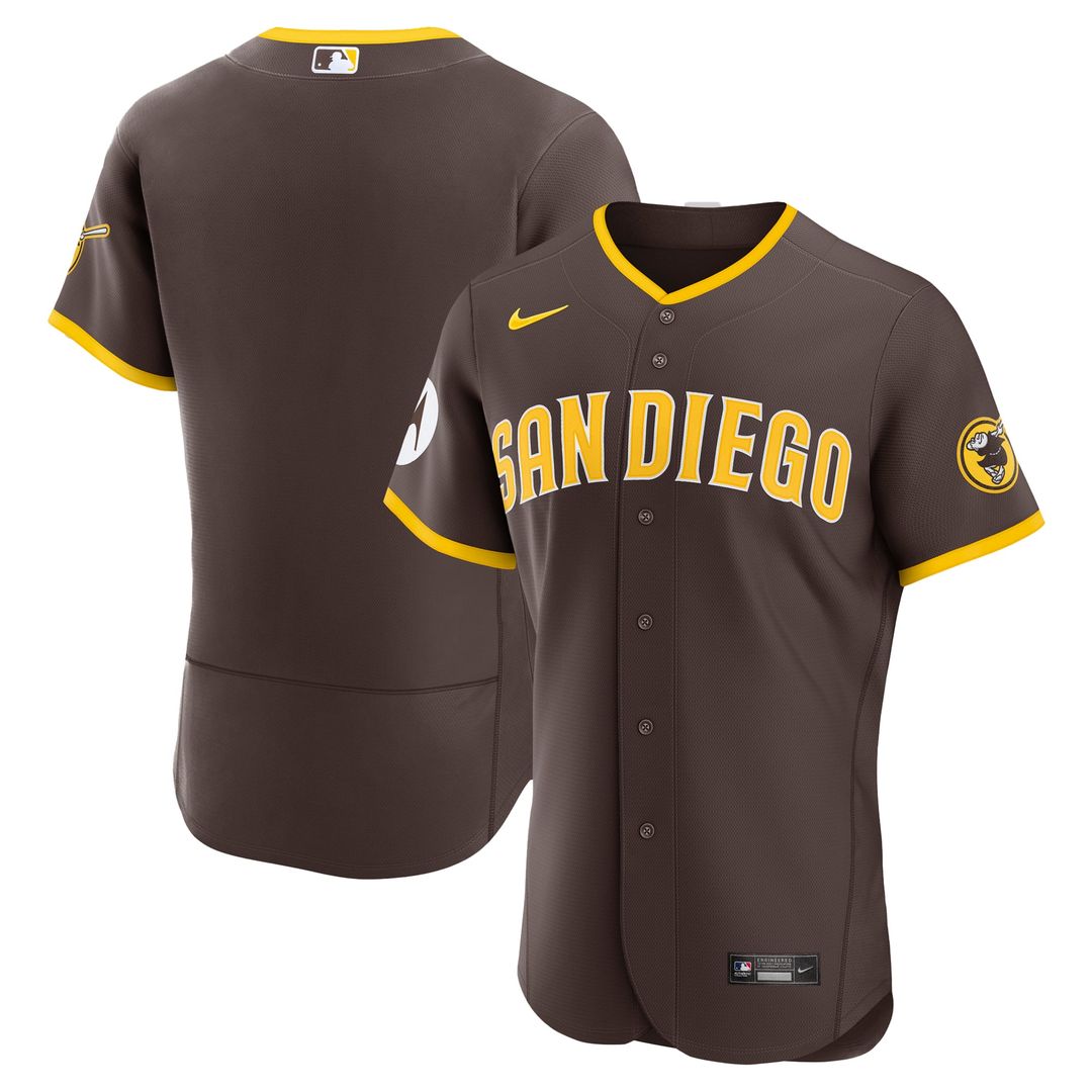 San Diego Padres Nike Brown Road Sponsor Patch Authentic Jersey