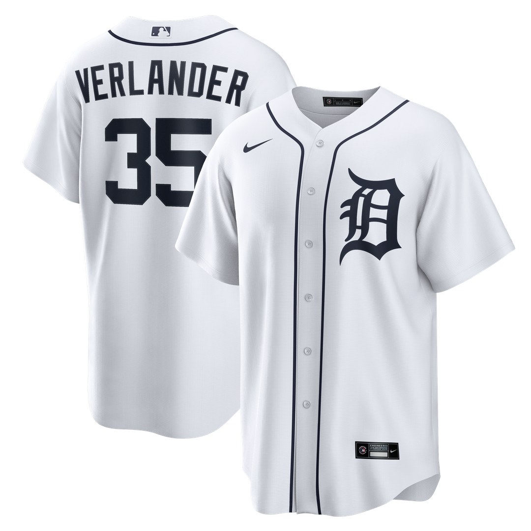 Detroit Tigers Justin Verlander Nike White Home Replica Jersey