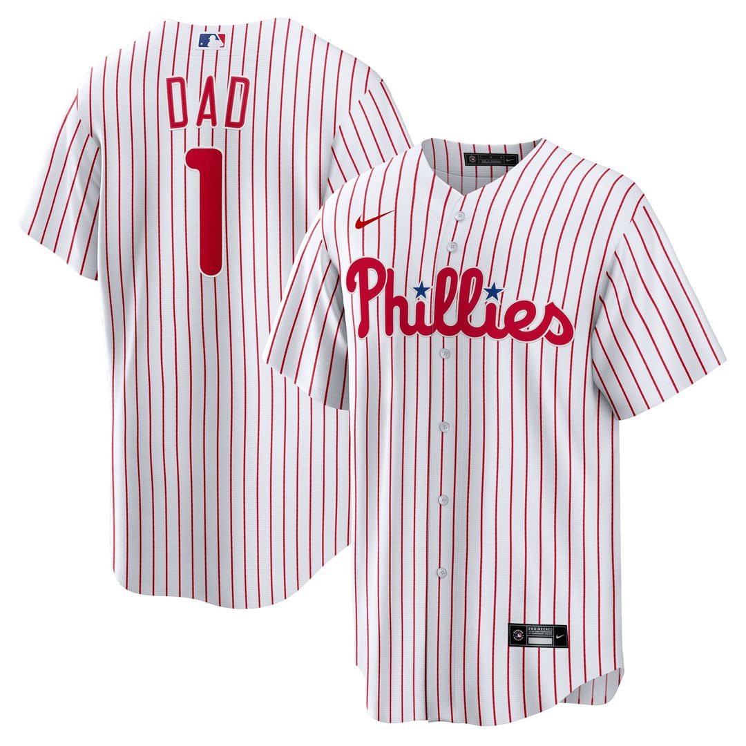 Philadelphia Phillies Nike White #1 Dad Home Replica Jersey