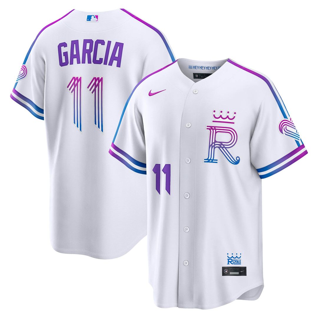 Kansas City Royals Maikel Garcia Nike White 2026 City Connect Stadium Jersey
