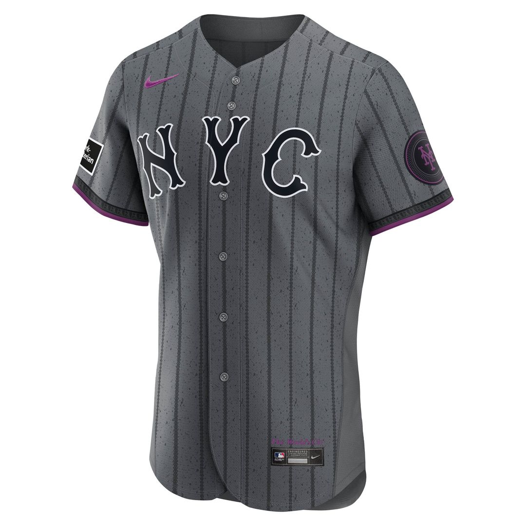 New York Mets Nike Gray City Connect Authentic Sponsor Patch Jersey