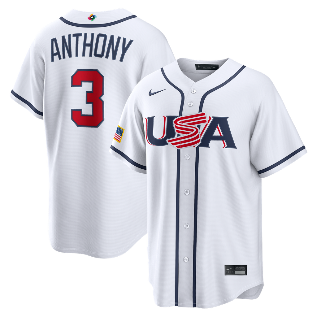 USA Baseball Roman Anthony Nike White 2026 World Baseball Classic Home Stadium Jersey
