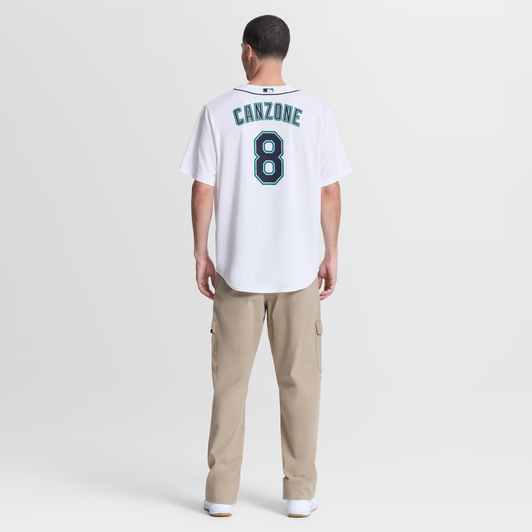 Seattle Mariners Dominic Canzone Nike White Home Replica Jersey