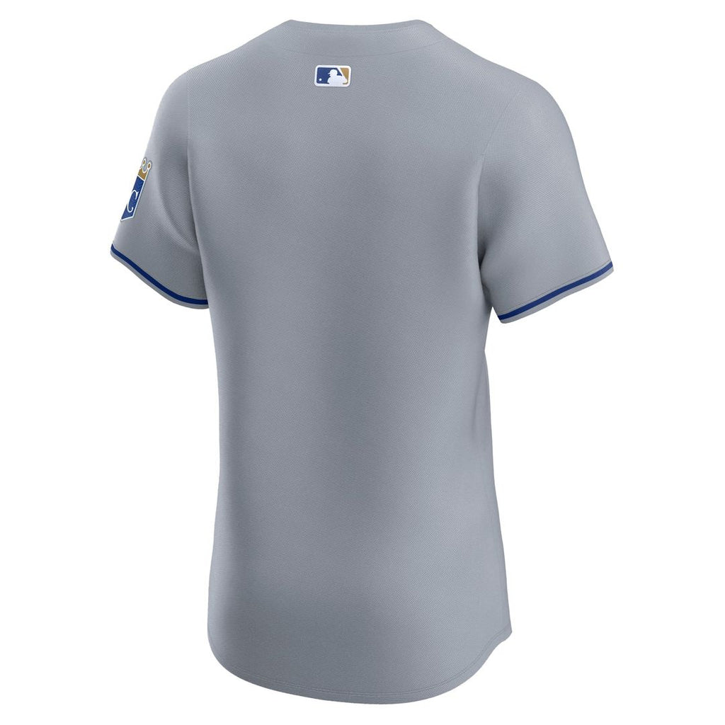 Kansas City Royals Nike Gray Road Vapor Premier Elite Patch Jersey